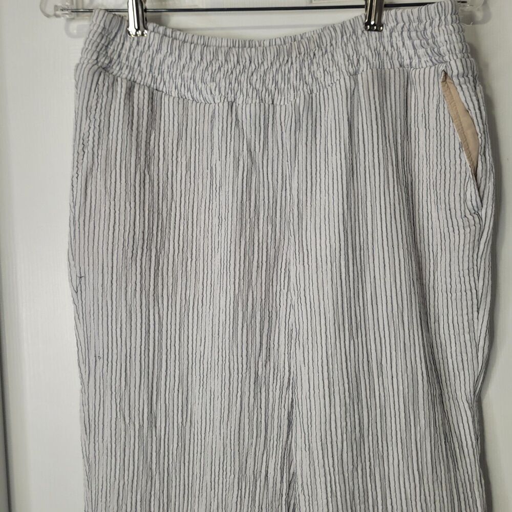 J. Jill XS pants elastic waistband striped texture pockets straight - Picture 5 of 9